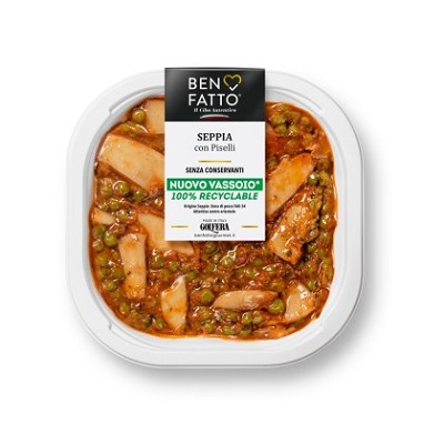 Seppie e piselli Cuttlefish stew with peas preservatives-free Golfera Benfatto 200g