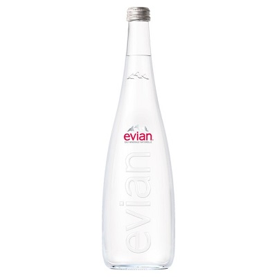 Evian still mineral water glass 75ml x 12