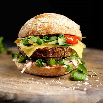 Vegan frozen quarterpounder hamburger 24 x 113g